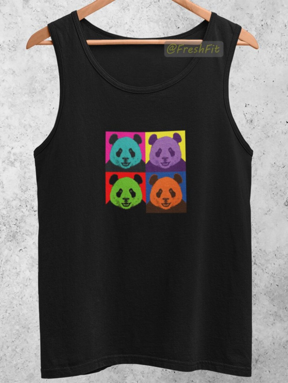 🆕Panda Pop Art Black Tank Top